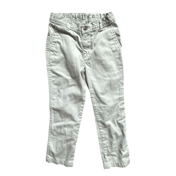 Youth Boys Nautica Light Khaki Adjustable Tab Waist Weekend Chino Pants - Sz 5 - Picture 1 of 1